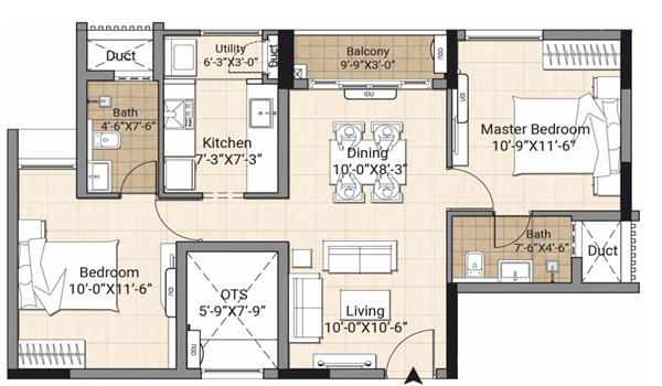 Godrej Crown Jewel 4 BHK Floor Plan
