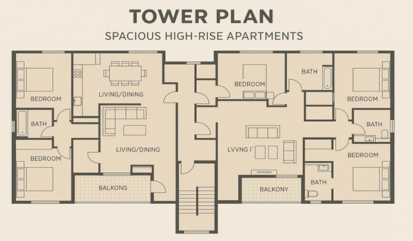 Tower Plan: Spacious High-Rise Apartments
